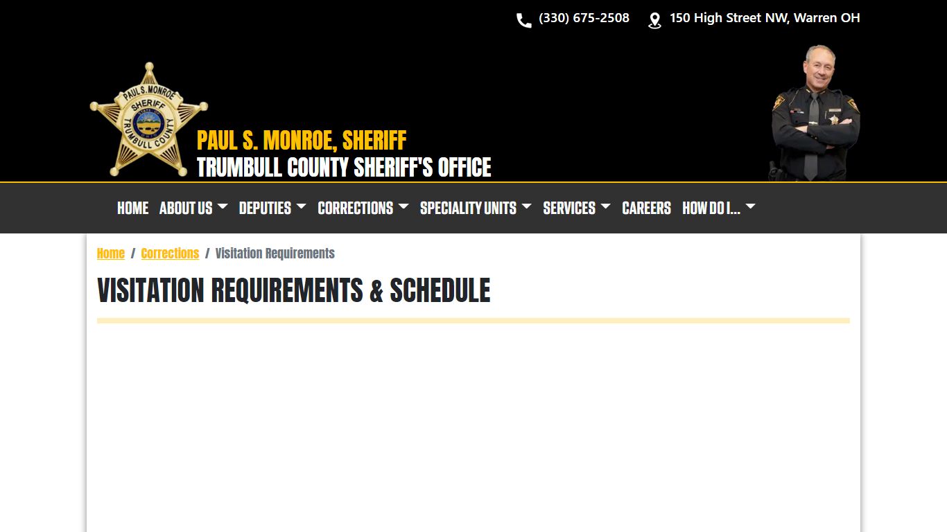 Visitation Requirements - Trumbull County Sheriff